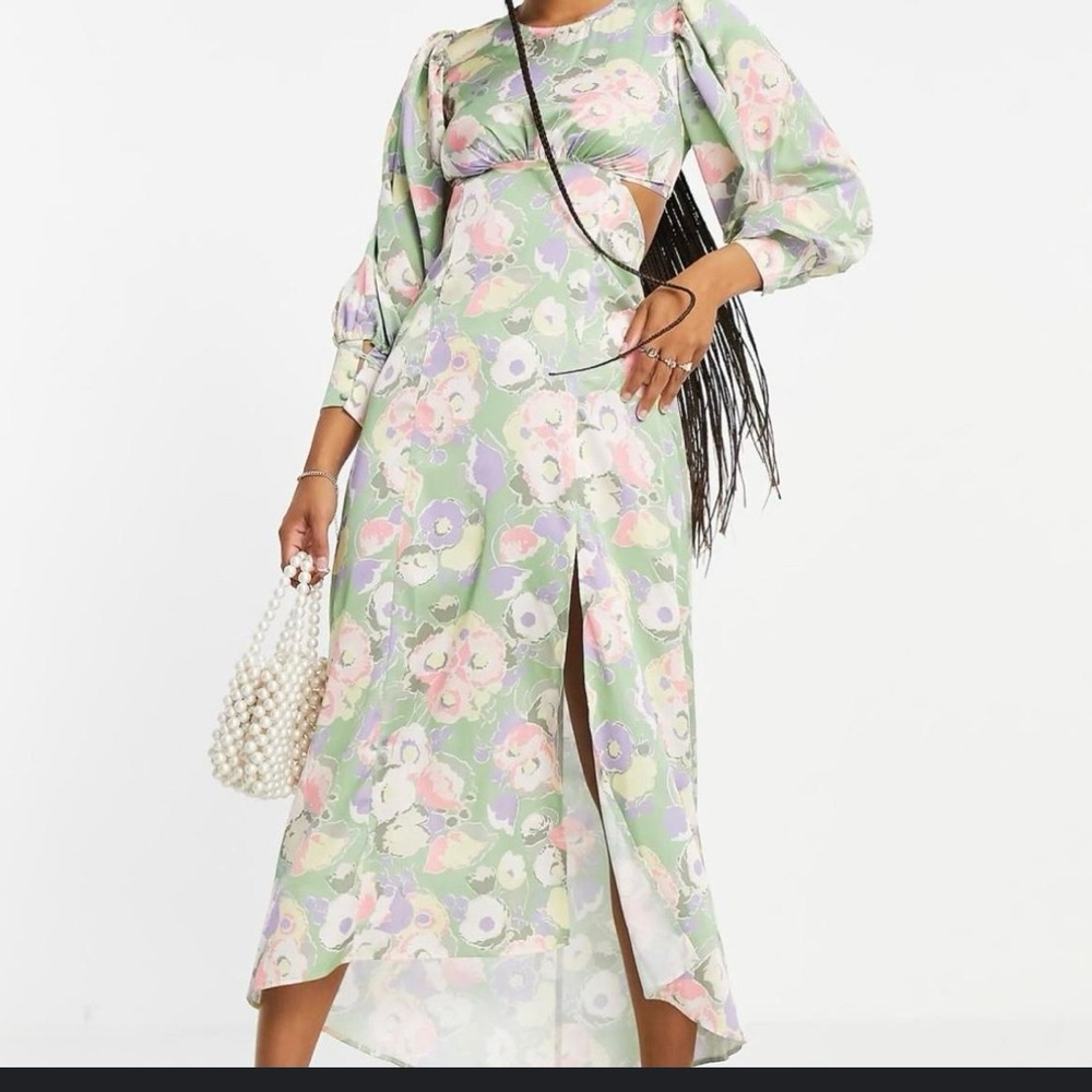 Miss Selfridge Long Sleeve with Open back Dress